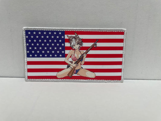 4-Inch Tomoe Umari American Flag Patch
