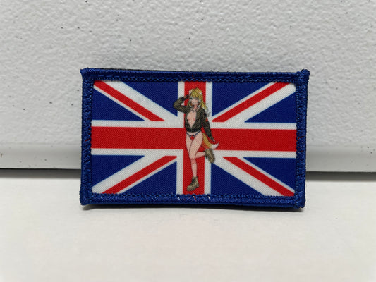3-Inch Bonnie Barkswell Union Jack Pinup Velcro Patch