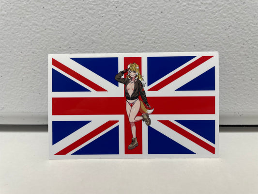 4-Inch Bonnie Barkswell Union Jack Pinup Sticker