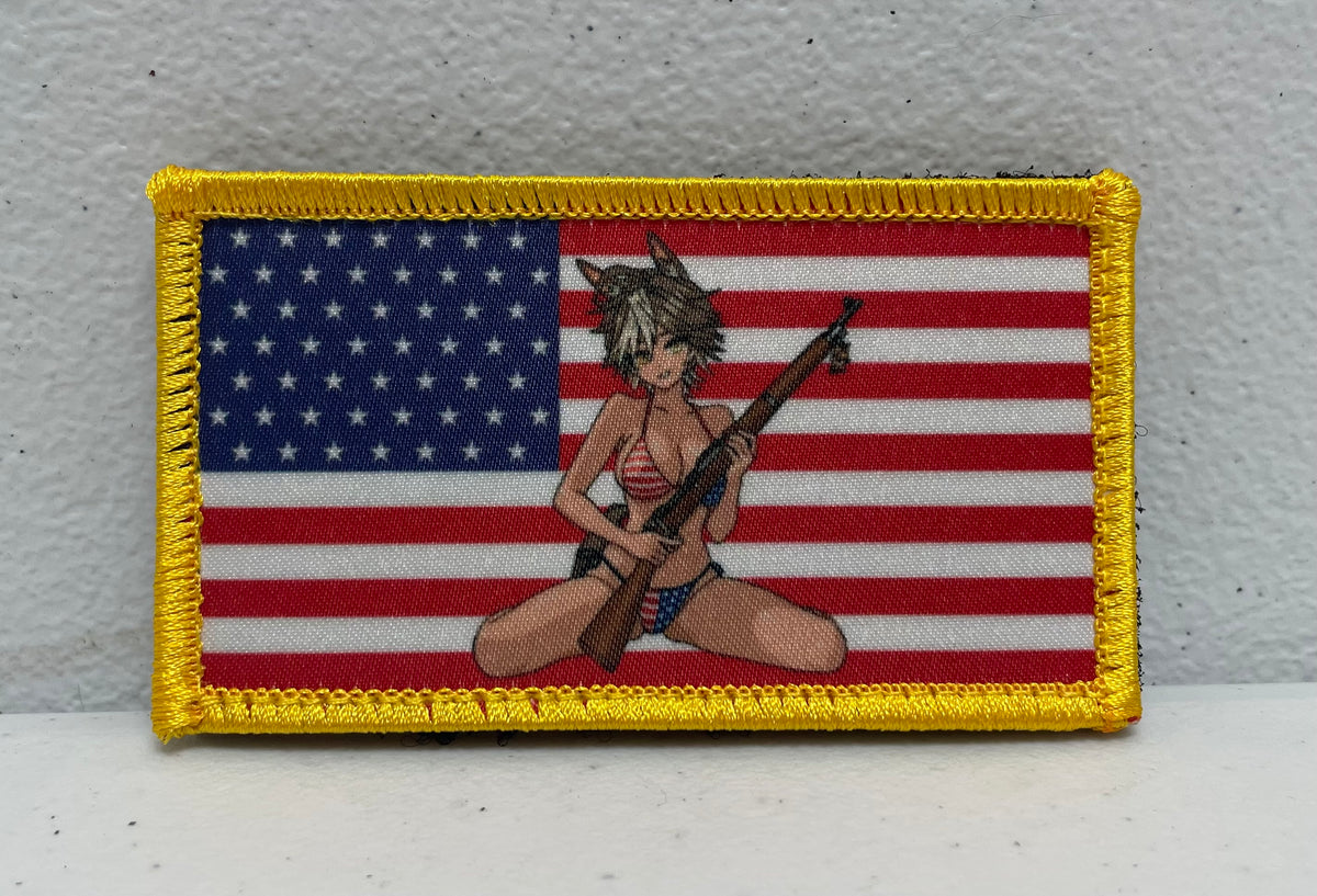 4-Inch Tomoe Umari American Flag Patch