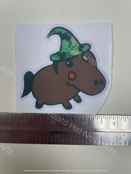 3-inch Hand Drawn Wizard Horse Sticker