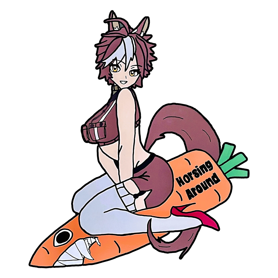 3-Inch "Horsing Around" Sticker