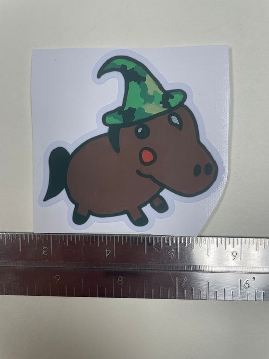 3-inch Hand Drawn Wizard Horse Sticker
