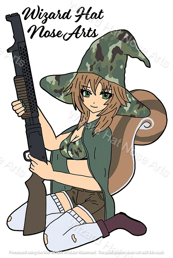 3-inch Mede the Wizard Hat Nose Art Mascot Sticker (White)