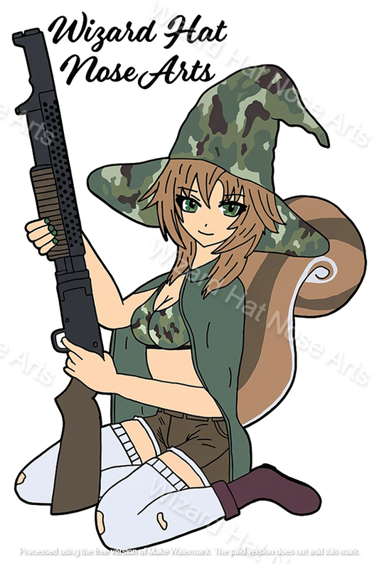 3-inch Mede the Wizard Hat Nose Art Mascot Sticker (White)