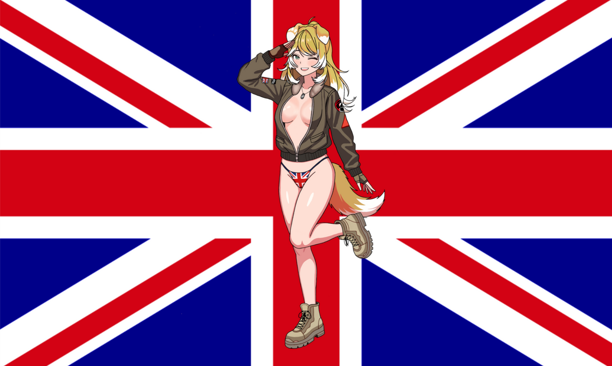 3-Inch Bonnie Barkswell Union Jack Pinup Velcro Patch