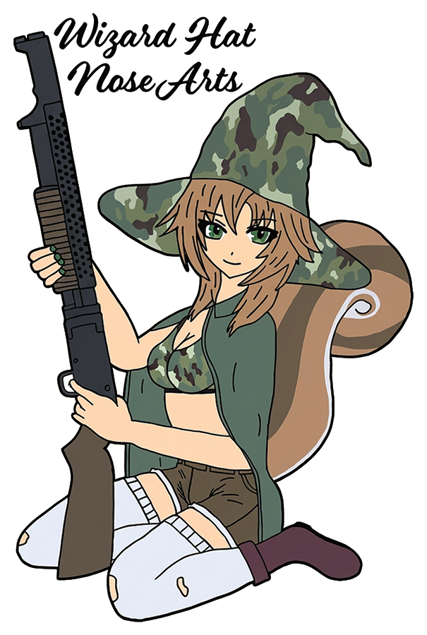 3-inch Mede the Wizard Hat Nose Art Mascot Sticker (White)