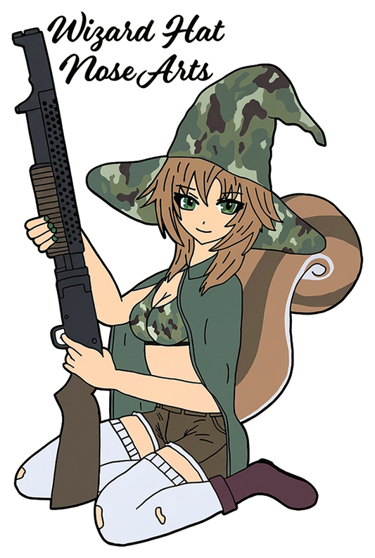 3-inch Mede the Wizard Hat Nose Art Mascot Sticker (White)